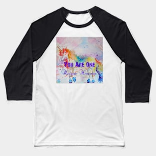 Unicorn Watercolor Painting Unique Quote Rainbow Baseball T-Shirt